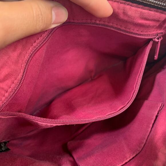 Fossil Waxed Canvas And Leather Orange Key-per Crossbody - Picture 7 of 13